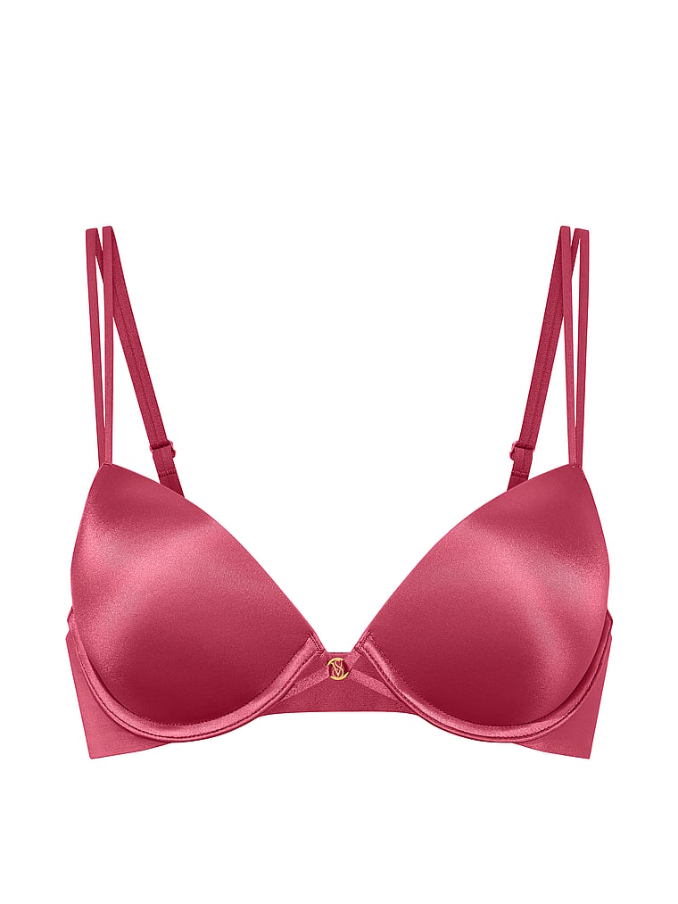Victoria's Secret, Very Sexy Rose Lace Push-Up Bra, Peony, offModelFront, 3 of 4