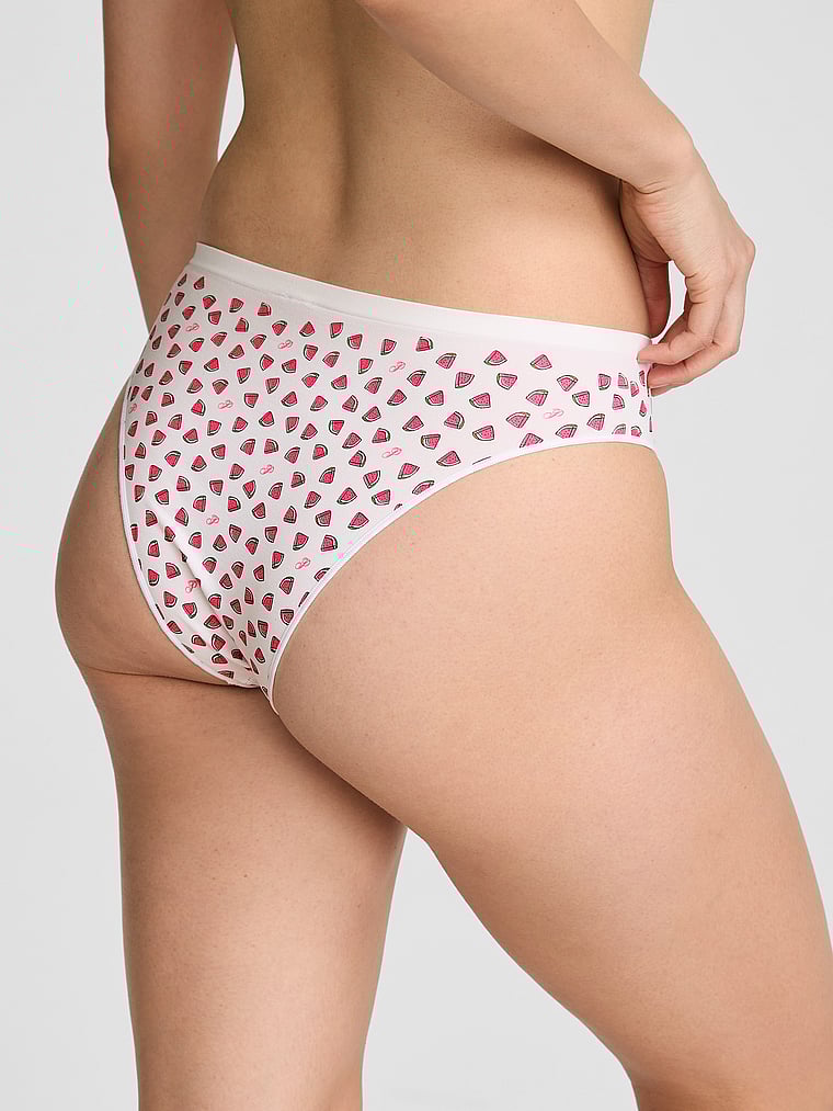 PINK Seamless Brazilian Panty, Vs White Watermelon Print, onModelBack, 2 of 2