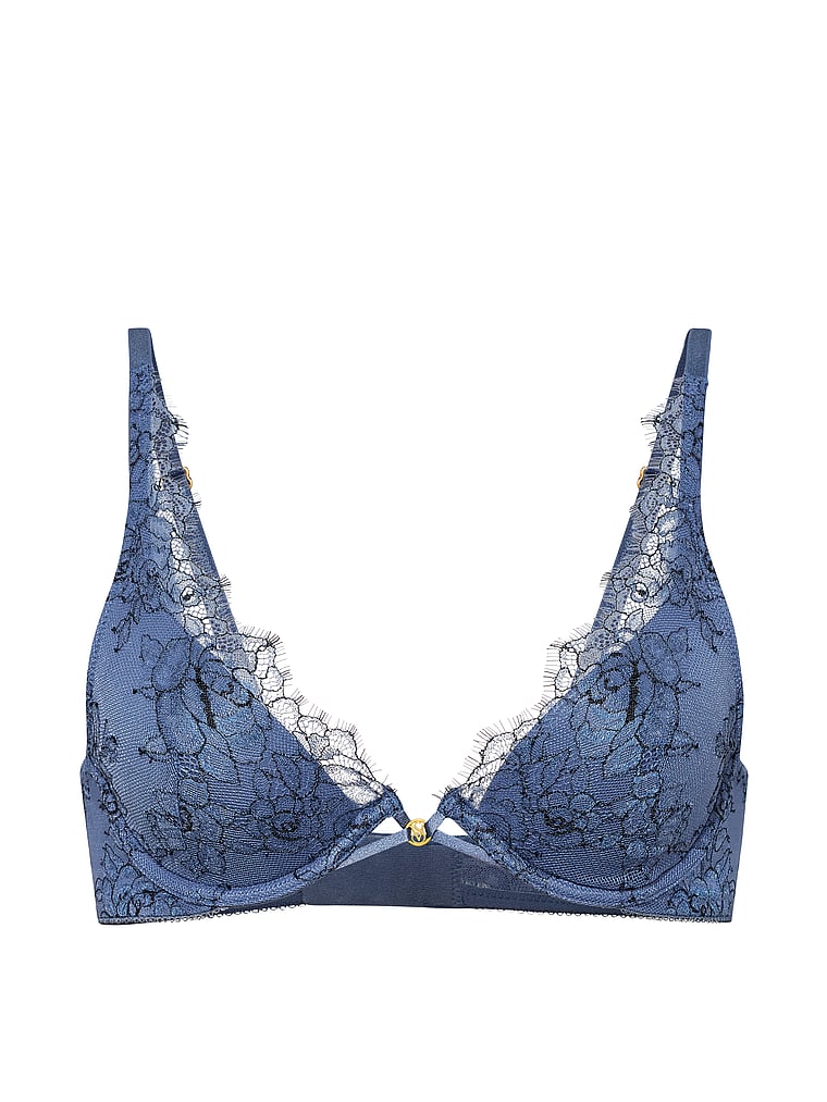 Victoria's Secret, Very Sexy Smooth Lightly Lined Plunge Bra, Denim, offModelFront, 3 of 3