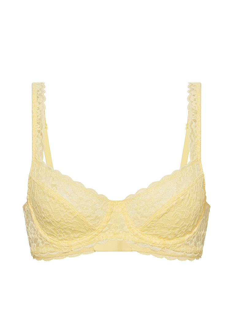 Victoria's Secret, Victoria's Secret Lacie Unlined Balconette Bra, Lemonade, offModelFront, 3 of 4