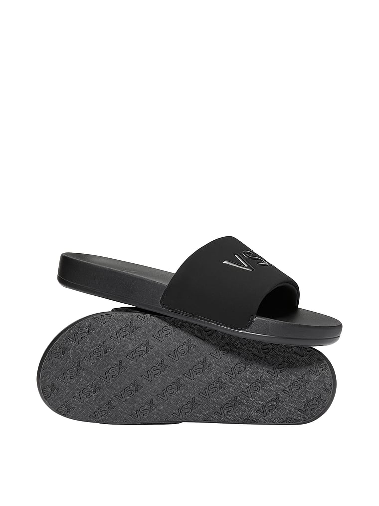 Victoria's Secret, Victoria's Secret VSX Slide Sandals, Black, offModelBack, 2 of 2