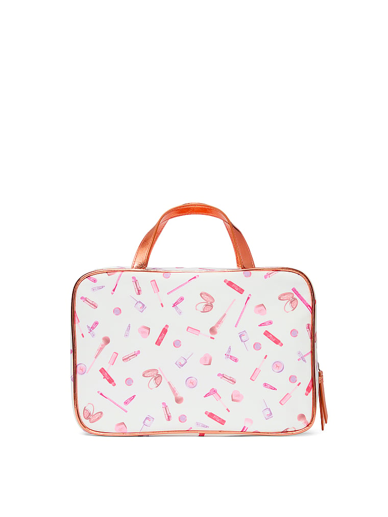 PINK Travel Toiletry Bag, Makeup Print, onModelBack, 2 of 3
