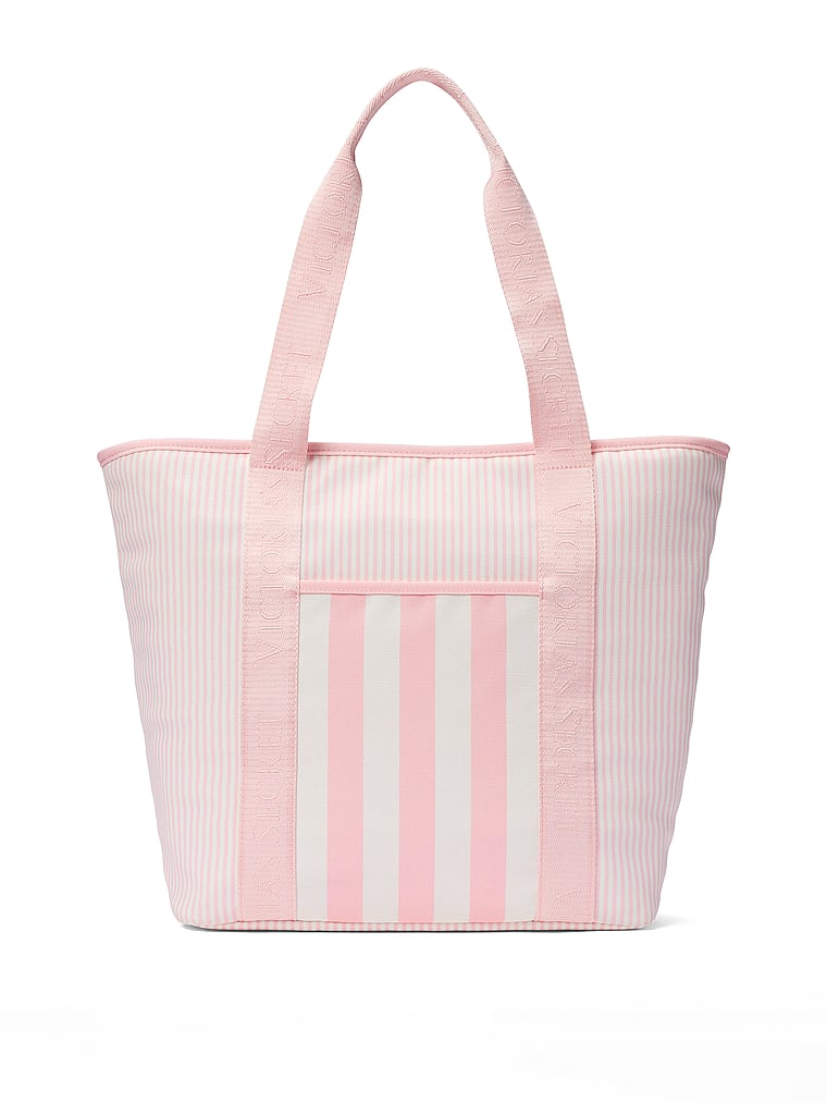 Victoria's Secret, Victoria's Secret Heritage Stripe Cooler Tote Bag, Heritage Stripe, onModelSide, 3 of 6