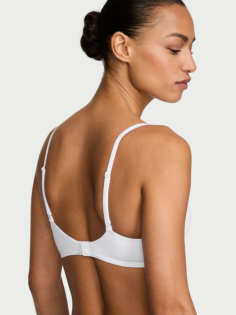 Victoria's Secret, The T-shirt Smooth Lightly Lined Balconette Bra, VS White, onModelBack, 2 of 3 Nikita  is 5'10" or 178cm and wears 34B or Small