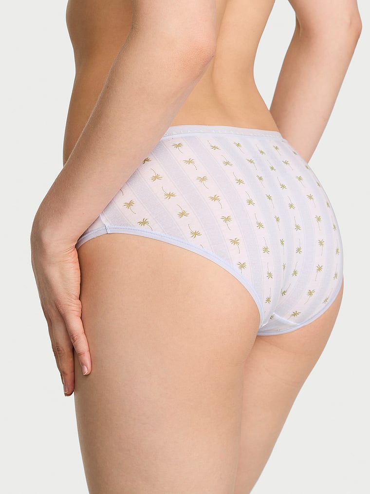 Victoria's Secret, Victoria's Secret Stretch Cotton Hiphugger Panty, Blue Palm Stripes, onModelBack, 2 of 3 Lotta is 5'10" or 178cm and wears Small