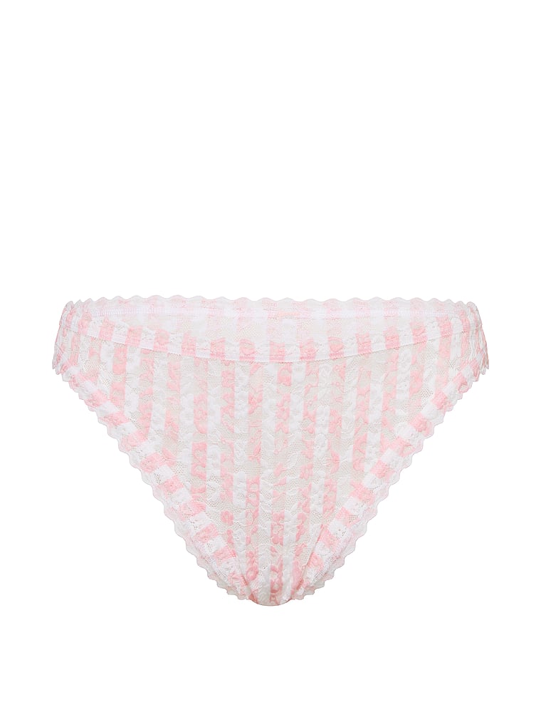 Victoria's Secret, The Lacie Lace Brief Panty, Pretty Blossom Iconic Stripe, offModelFront, 3 of 3