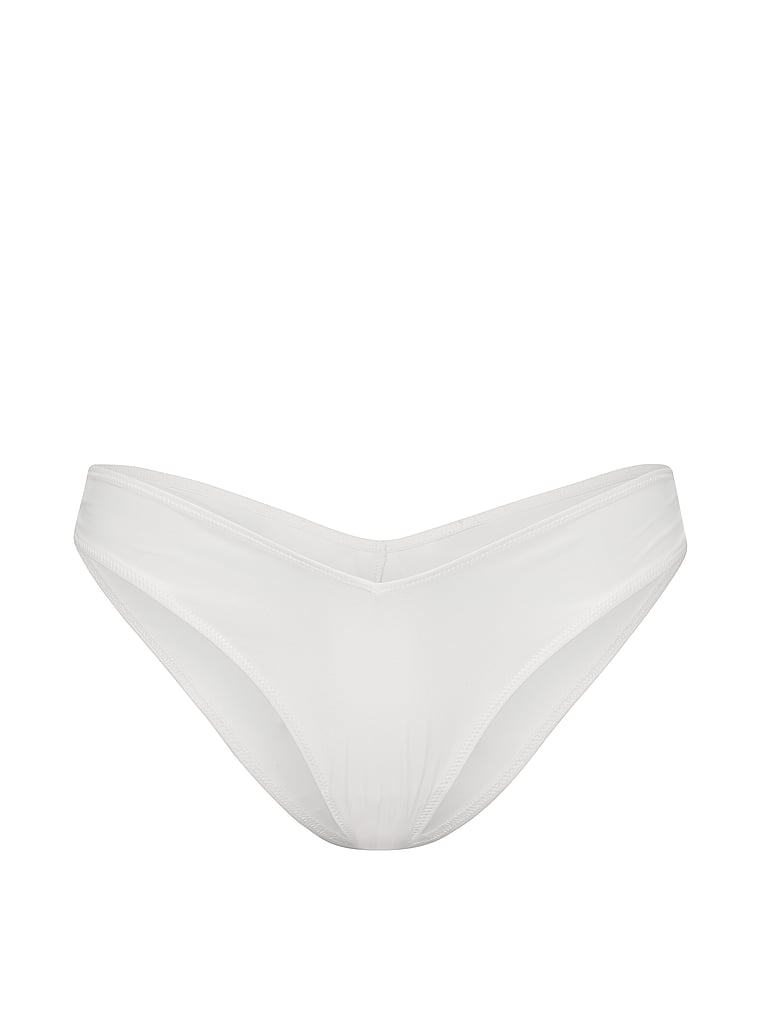 Victoria's Secret, Dream Angels Satin Bow-Back Brazilian Panty, Coconut White, offModelFront, 3 of 4