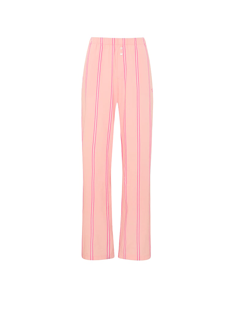 Victoria's Secret, Victoria's Secret Mix & Match Sleep Heritage Cotton Pajama Pants, Pink Gin Stripes, offModelFront, 3 of 4