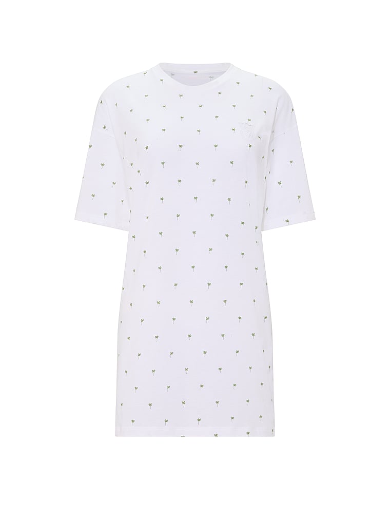 Buy 100% Cotton Oversize Sleep Tee, Vs White Mini Palms - Order ...