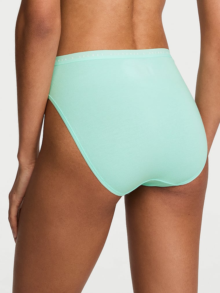 Victoria's Secret, Victoria's Secret Stretch Cotton High-Leg Brief Panty, Waterfall, onModelBack, 3 of 3 Anyeline is 5'10" or 178cm and wears Small