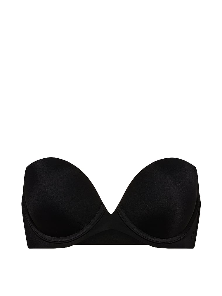 Victoria's Secret, Invisible by Victoria’s Secret Push-Up Strapless Bra, Black, offModelFront, 4 of 4