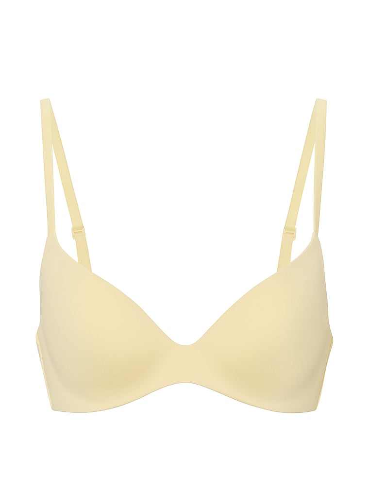 Victoria's Secret, Body by Victoria FlexFactor Lightly Lined Plunge Demi Bra, Sunny Honey, offModelFront, 3 of 4