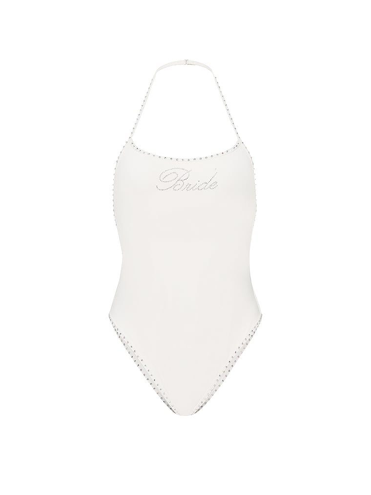 Bridal Bling Halter One-Piece Swimsuit