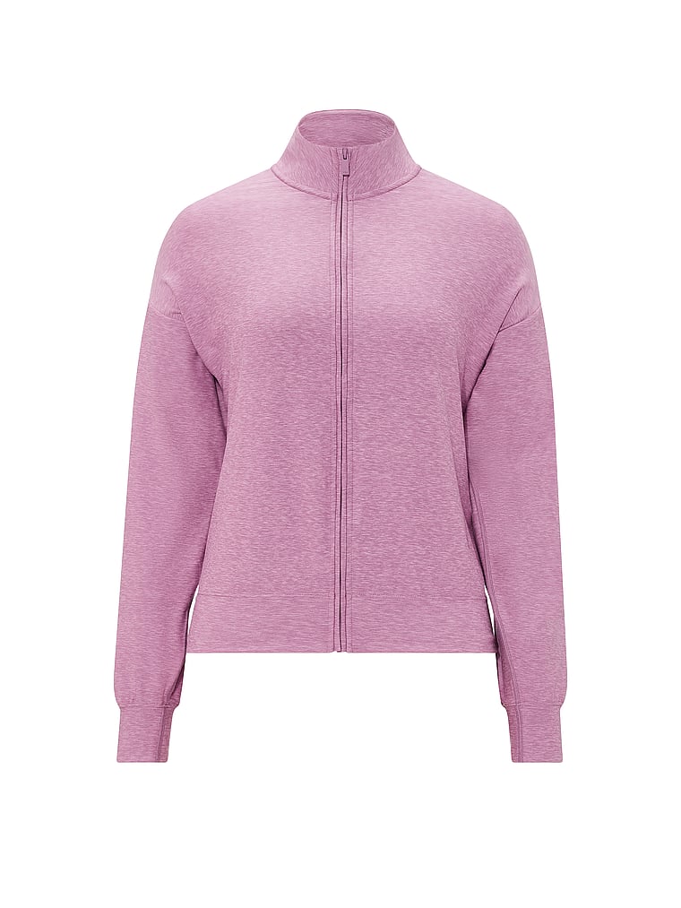 Victoria's Secret, VSX VSX New Essential Full-Zip Jacket, Violet Frost, offModelFront, 4 of 4
