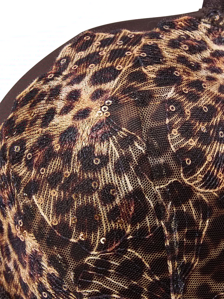 Geo Leo Embroidery Lightly Lined Bra Top