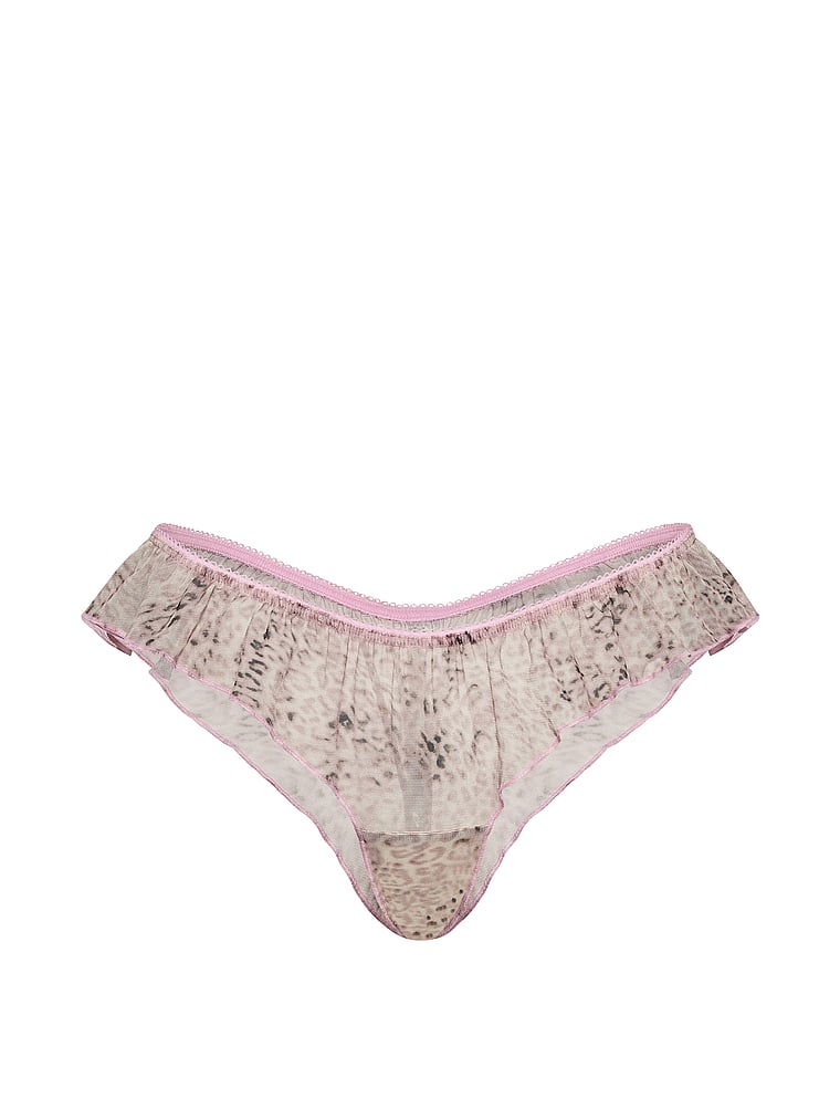 PINK GRWPINK™ Flutter Tanga Panty, Natural Leo Print, offModelFront, 3 of 3