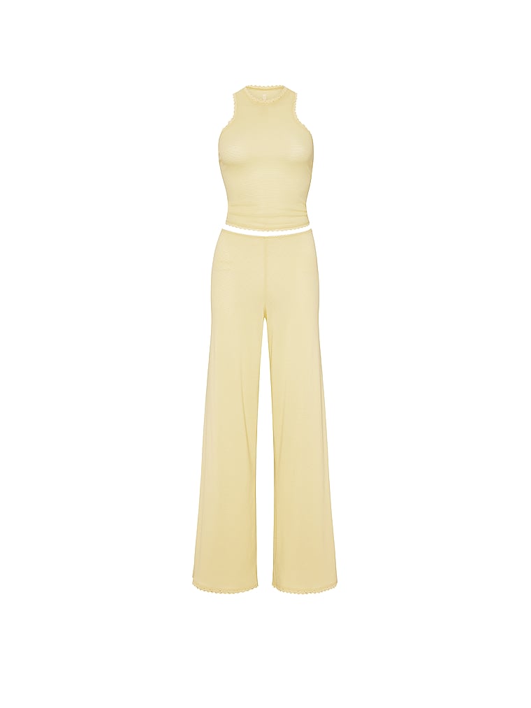 Cotton Shadow Stripe Tank & Pants Set
