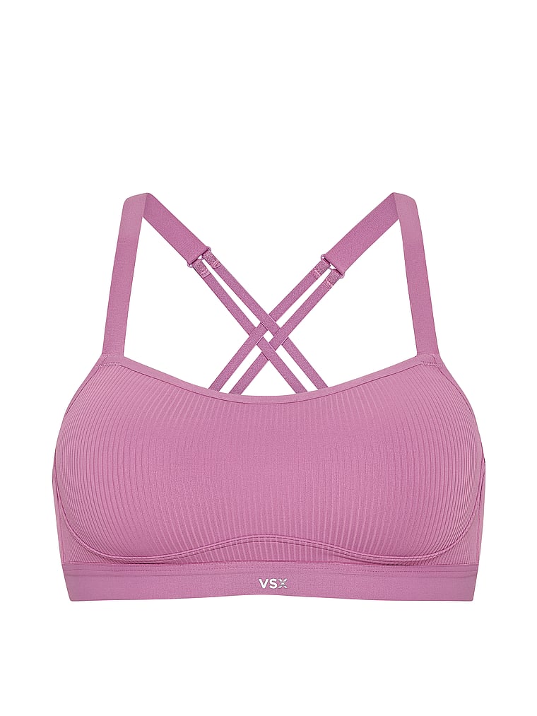 Victoria's Secret, VSX VSX Angel™ Sports Bra, Violet Frost, offModelFront, 4 of 5