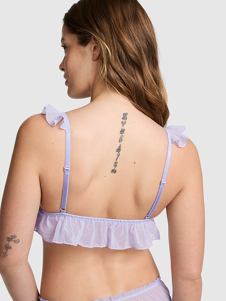 PINK PINK Wink™ Unlined High-Low Triangle Bralette, Sweet Lavendar, onModelBack, 2 of 3 Taylor is 5'8" or 173cm and wears 32B or Small
