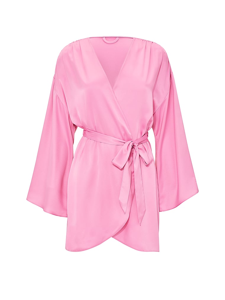 Leopard Jacquard Satin Short Robe