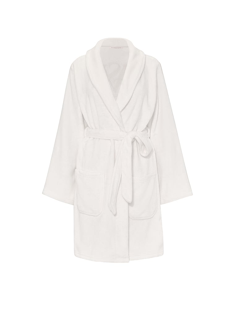 Victoria's Secret, Victoria's Secret Cozy Plush Robe, Coconut White, offModelFront, 3 of 3