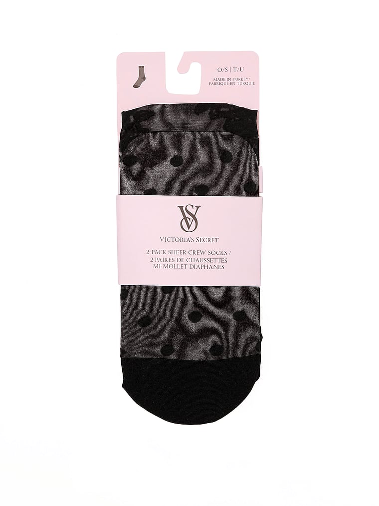 2-Pack Sheer Crew Socks