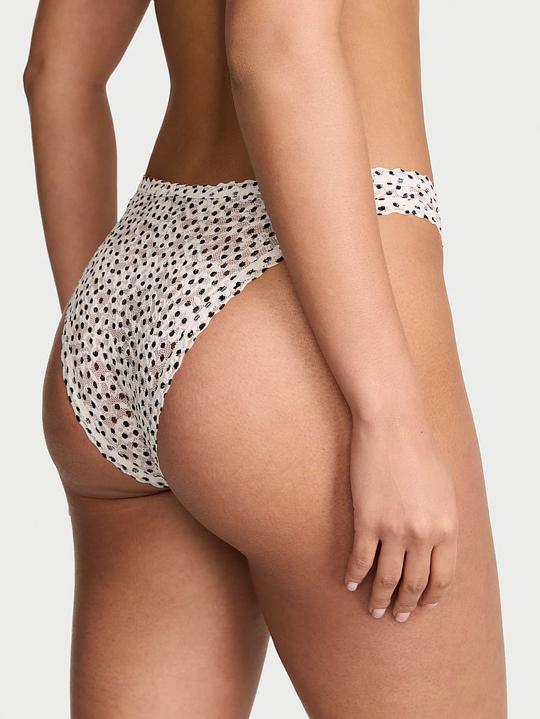 Victoria's Secret, The Lacie Lace Brief Panty, Coconut White, onModelBack, 2 of 3 Nisaa is 5'9" or 175cm and wears Small