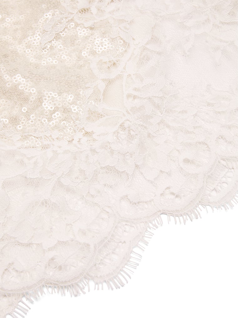 Victoria's Secret, Dream Angels Atelier x Victoria's Secret Bridal Embellished Bralette & Skirt Set, Coconut White, detail, 5 of 5