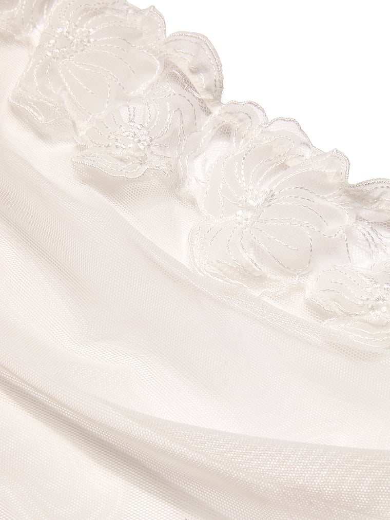 Frou Embroidery Ouvert Bow-Back Teddy