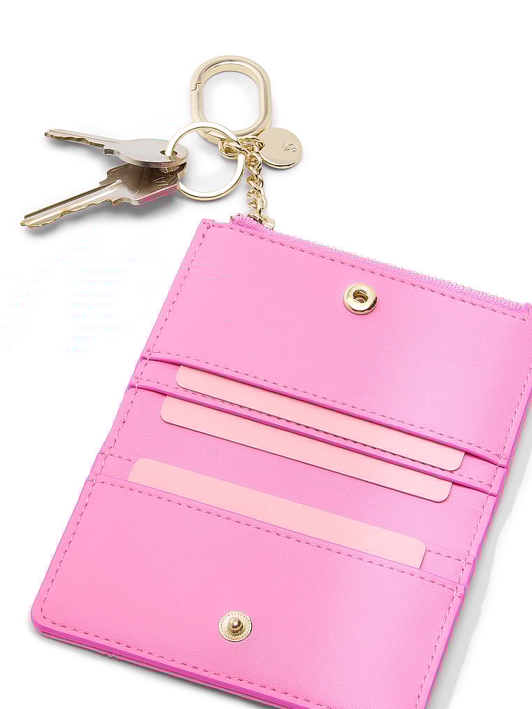 Victoria's Secret, Victoria's Secret Foldover Card Case, Pink Foyard, onModelBack, 2 of 3