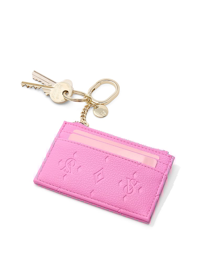 Victoria's Secret, Victoria's Secret Classic Card Case Keychain, Pink Foyard, offModelBack, 3 of 3