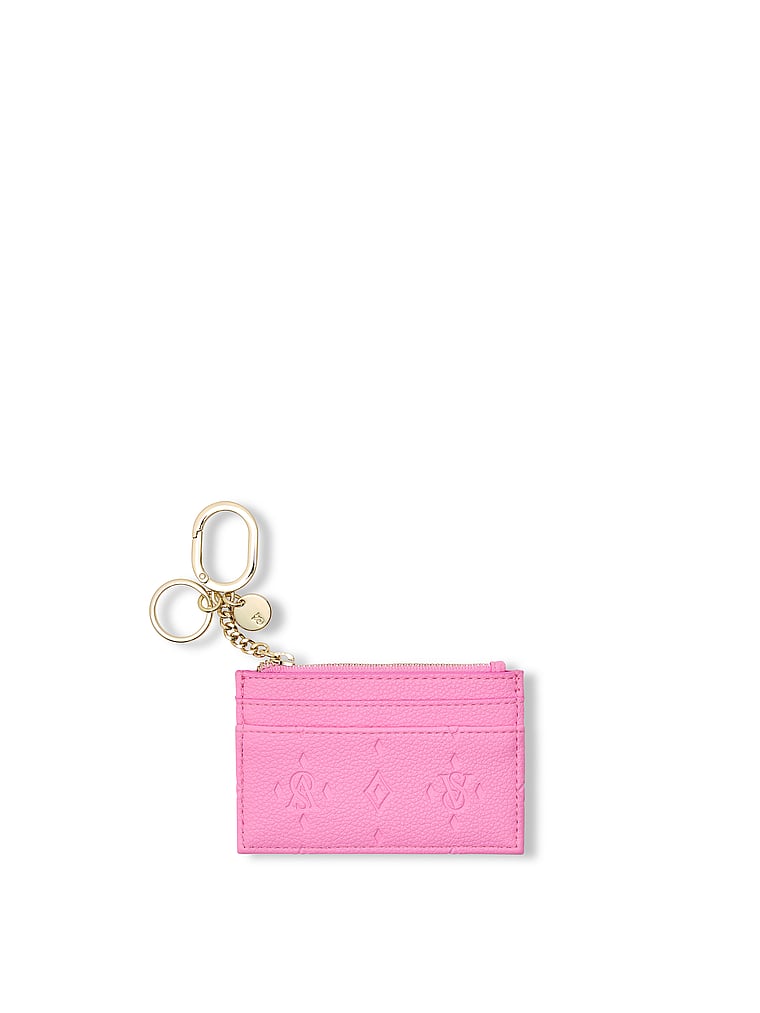 Victoria's Secret, Victoria's Secret Classic Card Case Keychain, Pink Foyard, onModelFront, 1 of 3
