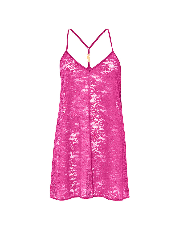 PINK GRWPINK™ Lace Slip Dress, Pink Fire, offModelFront, 3 of 3