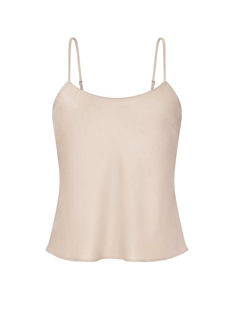 Victoria's Secret, Victoria's Secret Satin Cami Top, Oyster, offModelFront, 3 of 3