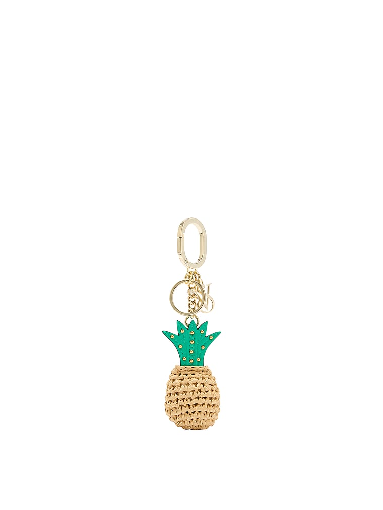 Victoria's Secret, Victoria's Secret Straw Pineapple Bag Charm Keychain, onModelFront, 1 of 3