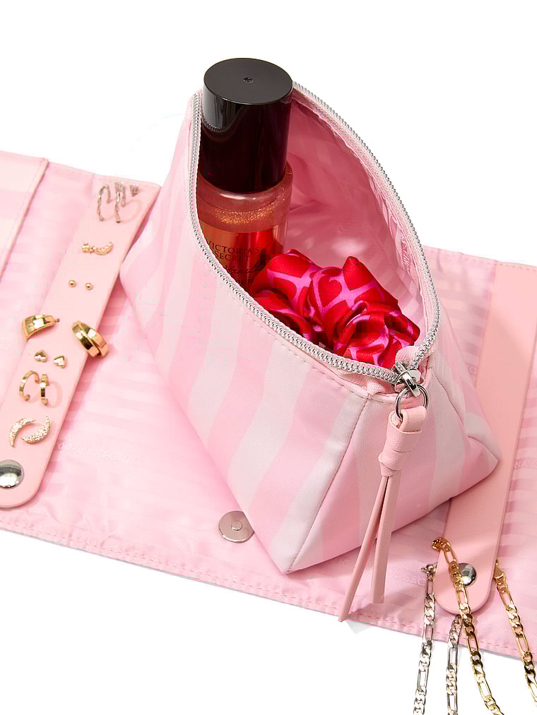 Victoria's Secret, Victoria's Secret Jewelry Organizer Travel Case, Heritage Stripe, onModelBack, 2 of 4