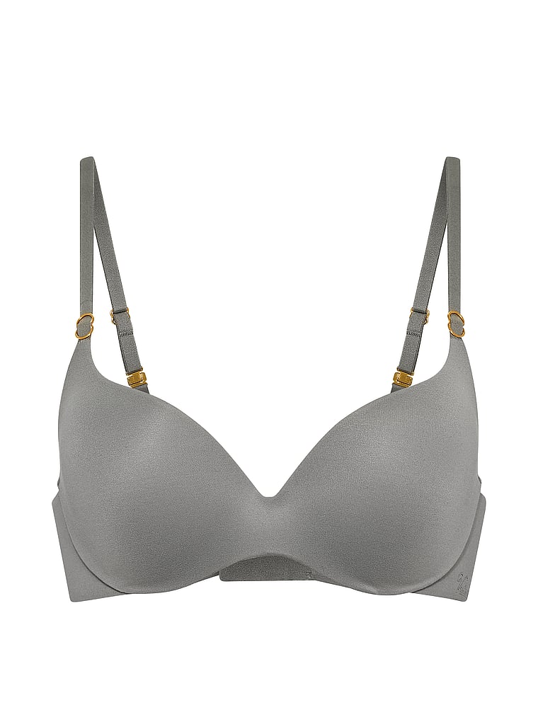 Victoria's Secret, Love Cloud Perfect Shape Incredible Push-Up Bra, Steel Grey, offModelFront, 3 of 3