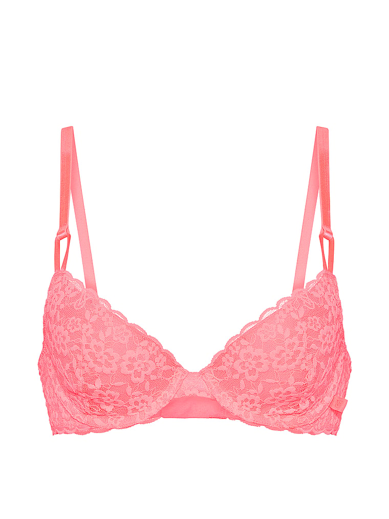 Victoria's Secret, Victoria's Secret Sexy Tee Lacie Lightly Lined Demi Bra, Pink Highlighter, offModelFront, 3 of 3