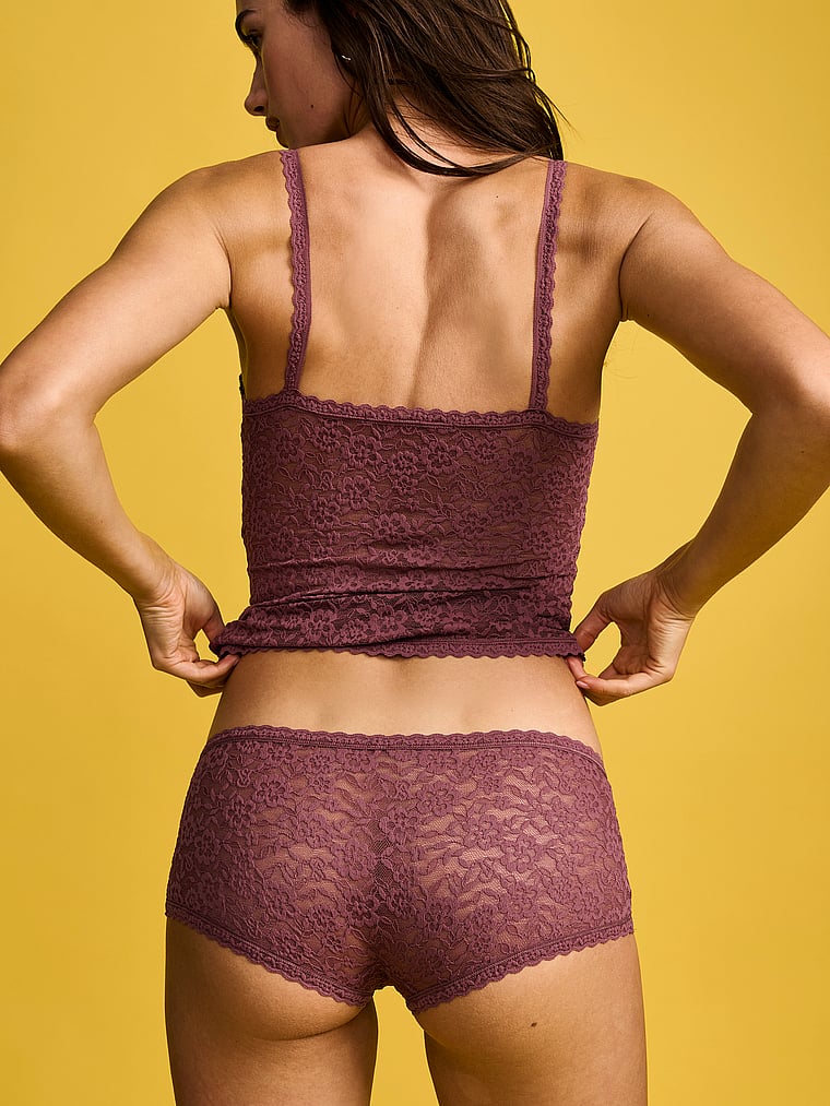 Victoria's Secret, The Lacie Lace Low-Rise Boyshort, Morning Rose, onModelSide, 1 of 4 Maia is 5'9" and wears Small