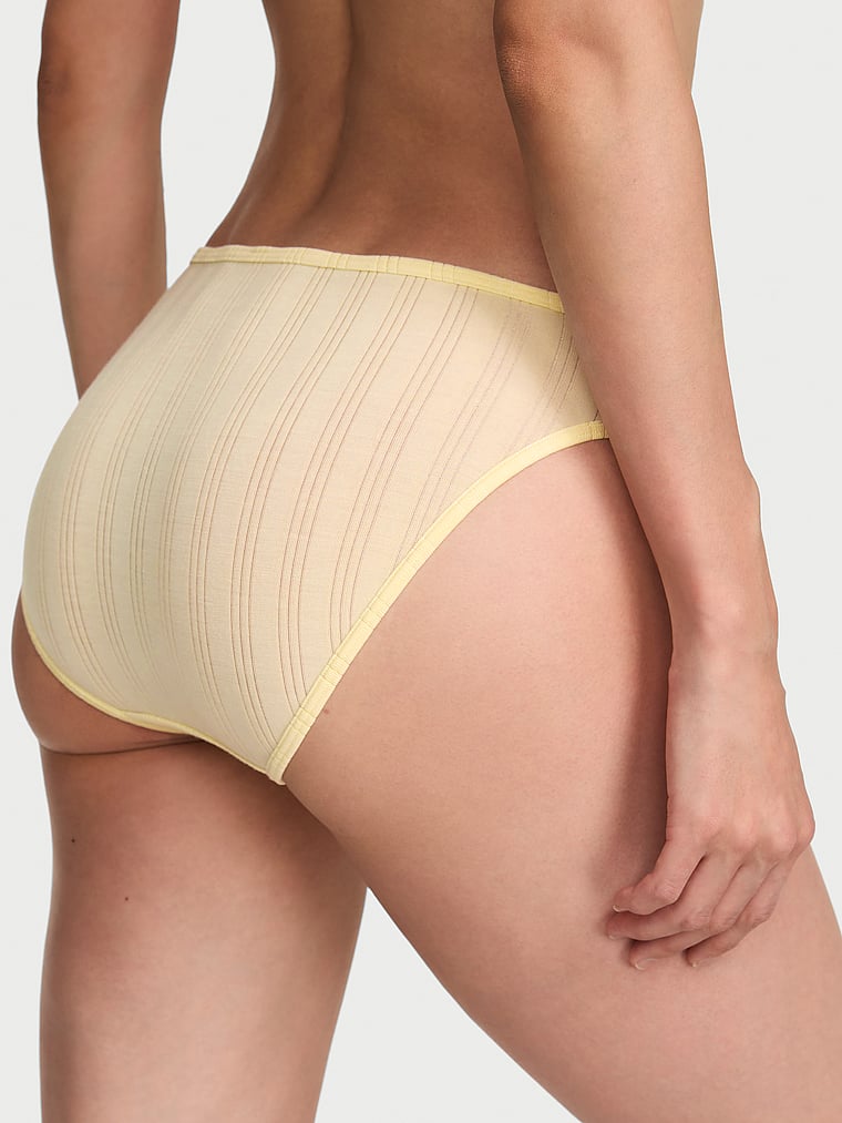 Victoria's Secret, Victoria's Secret Stretch Cotton Rib Bikini Panty, Sunny Honey, onModelBack, 2 of 3 HyunJoo is 5'9" or 175cm and wears Small