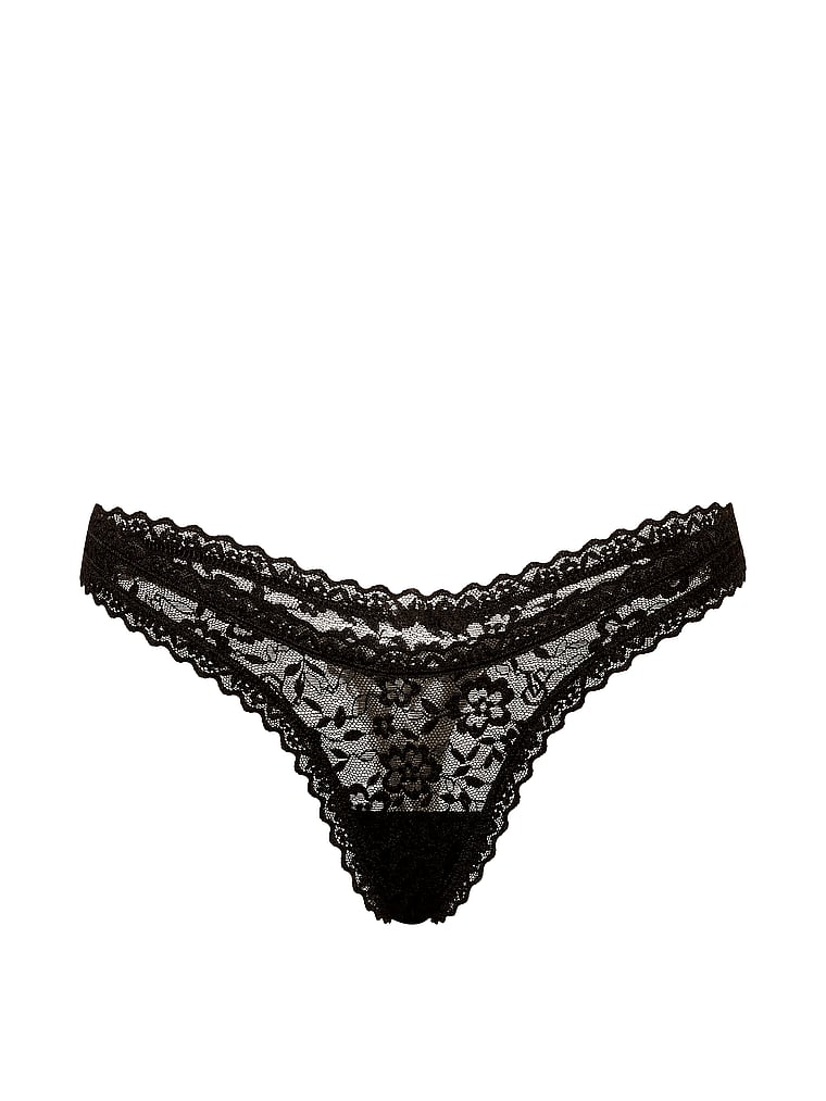 Victoria's Secret, The Lacie Lace Ultra-Mini Scoop Thong Panty, offModelFront, 3 of 3