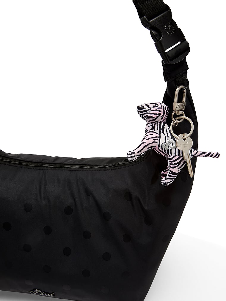 PINK PINK Micro Dog™ Keychain Charm, Pink Zebra, detail, 3 of 3