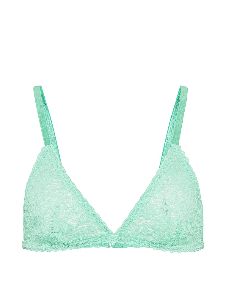 Victoria's Secret, Victoria's Secret Lacie Unlined Triangle Bralette, Waterfall, offModelFront, 3 of 3