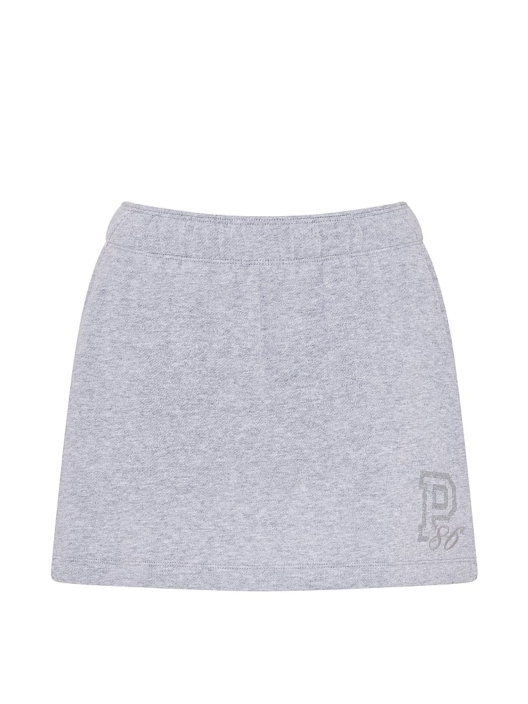 PINK Campus Fleece™ Skort, Medium Heather Grey, offModelFront, 4 of 4