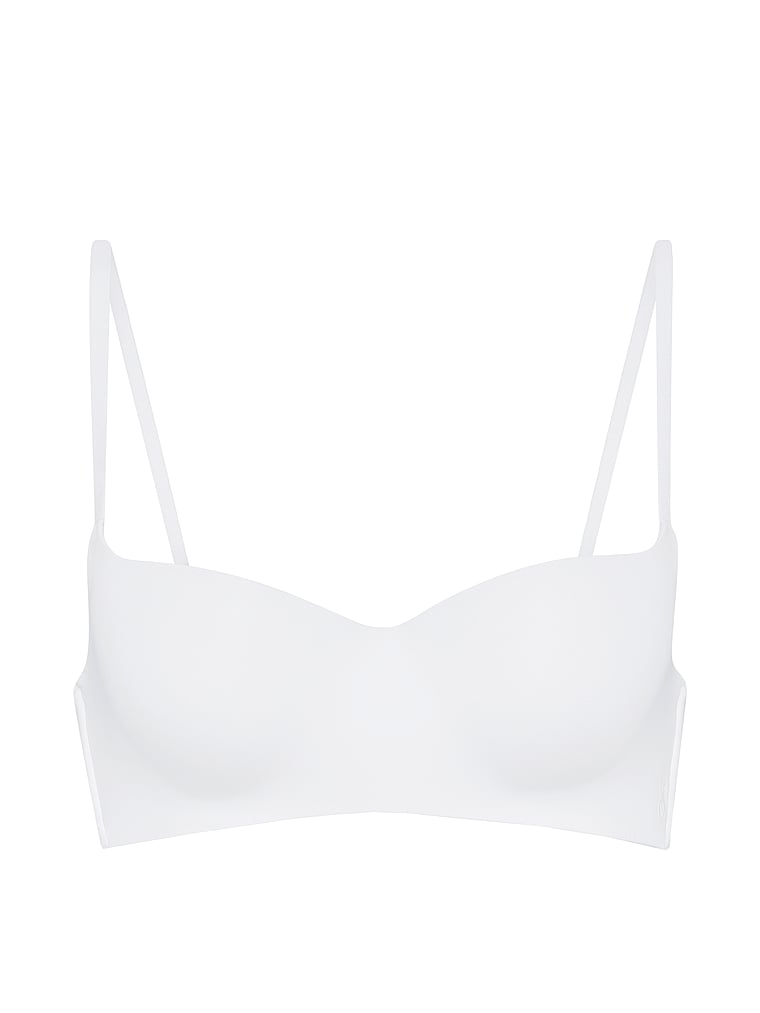 Victoria's Secret, The T-shirt Smooth Lightly Lined Balconette Bra, VS White, offModelFront, 3 of 3