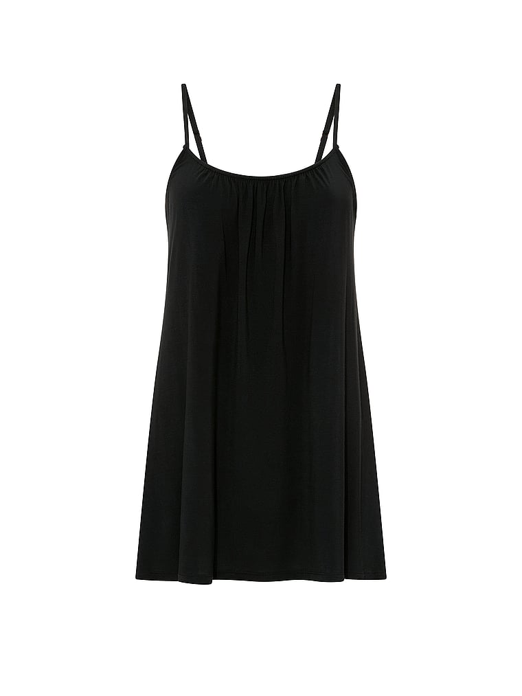 Victoria's Secret, Victoria's Secret SoSoft™ Modal Scoop Slip Dress, Black, offModelFront, 3 of 4