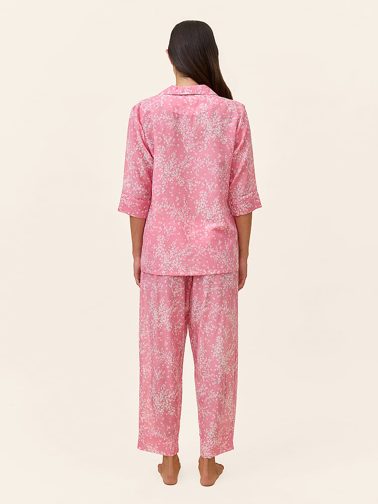 Victoria's Secret, Papinelle Cheri Blossom Crop PJ Set, Floral, onModelBack, 2 of 4