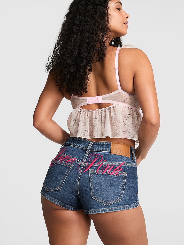 Denim by PINK Mid-Rise Cheeky Shortie