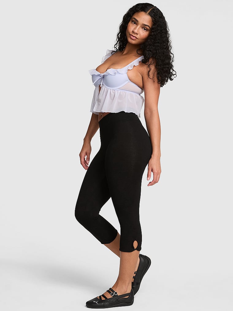 Buy All-Day Cotton™ Foldover Capri Leggings, - Order Bottoms