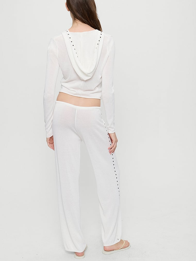 Victoria's Secret, Frankies Bikinis Ela Knit Pant, White/Ivory, onModelBack, 2 of 4